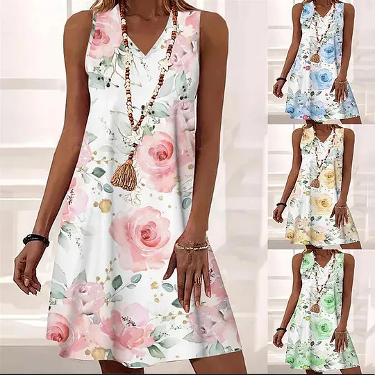 chinese dress ladies Spring Summer Women Dress Cotton V Neck Floral Print Retro Loose Oversized  Maxi Long Dress Plus Size at Amazon Women's Clothing store