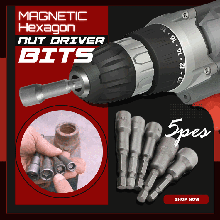 ?Hot Sale?5pcs Magnetic Hexagon Nut Driver Bits（50%OFF）