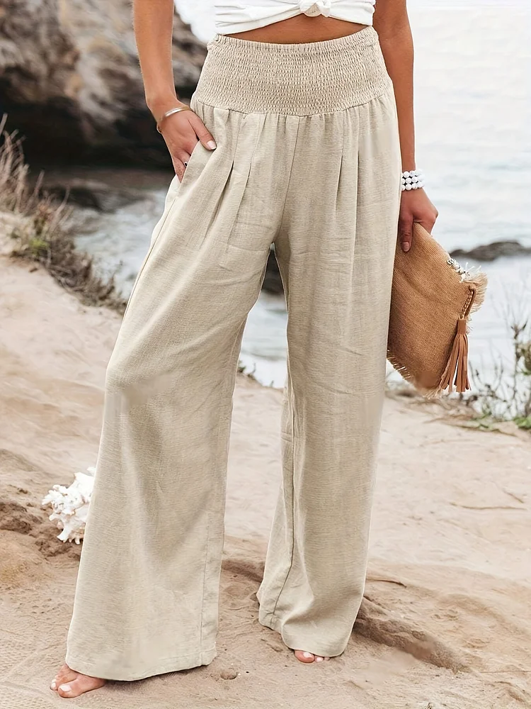 New Casual Wide Leg Loose High Waist Pants For Women