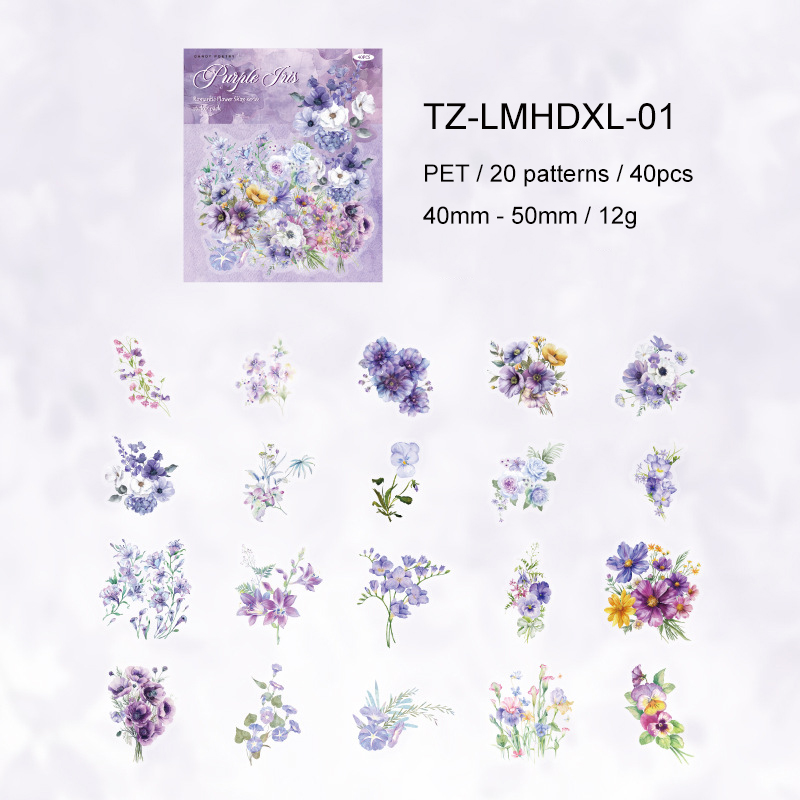 PET Sticker - Romantic Flower Shop Series Vintage Plant Floral 