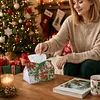 Christmas Poinsettia Butterfly 24cm DIY Diamond Painting Rhinestones Decorative Tissue Box Reusable Crystal Mosaic PU Tissue Holder for Home Car Desk Decoration Craft