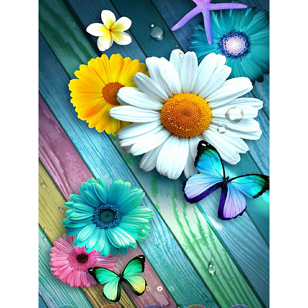 

Daisy Butterfly - Round Drill Diamond Painting - 30*40CM, 501 Original
