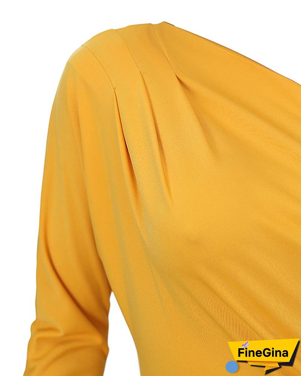 Solid Skew Neck Bodycon Dress P15278