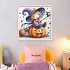 Halloween Witch And Pumpkin-11CT Stamped Cross Stitch 40*40cm/15.75*15.75in tapestrymarket