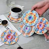 (US Local)[Upgrade]6pcs/set DIY Diamond Painting Waterproof Case Classic Mandala Coaster Gift Decor Set