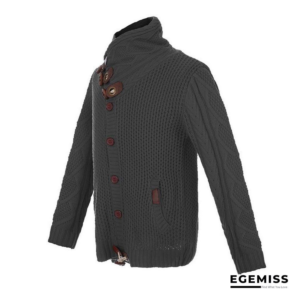 Mens buckle Sweater Cardigan Autumn winter Fashion Warm Thick Hedging Turtleneck Knitting Jumper Sweaters | EGEMISS