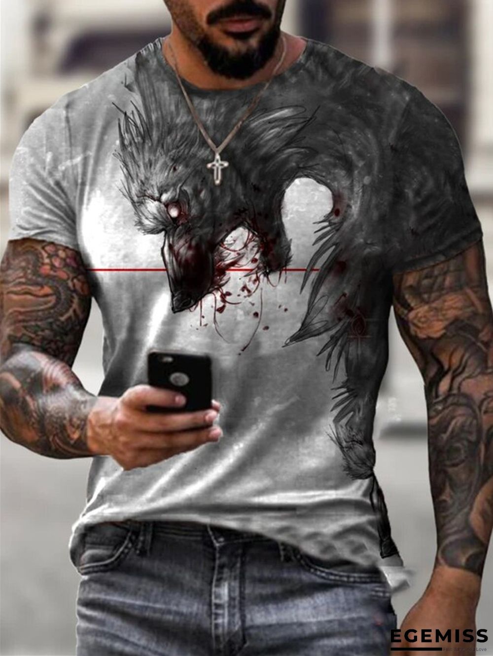 Anime Slim Fit Sports Youth Round Neck Bottomed Shirt T-shirt | EGEMISS