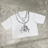 Personalized skull necklace printed T-shirt