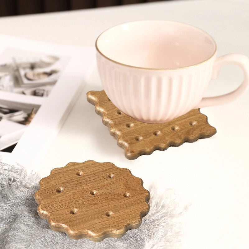 Japanese Style Cookie Coaster Beech Wood Black Walnut Wood Insulation Mat Placemat Coaster Cute Simple Pat Wind Insulation Mat
