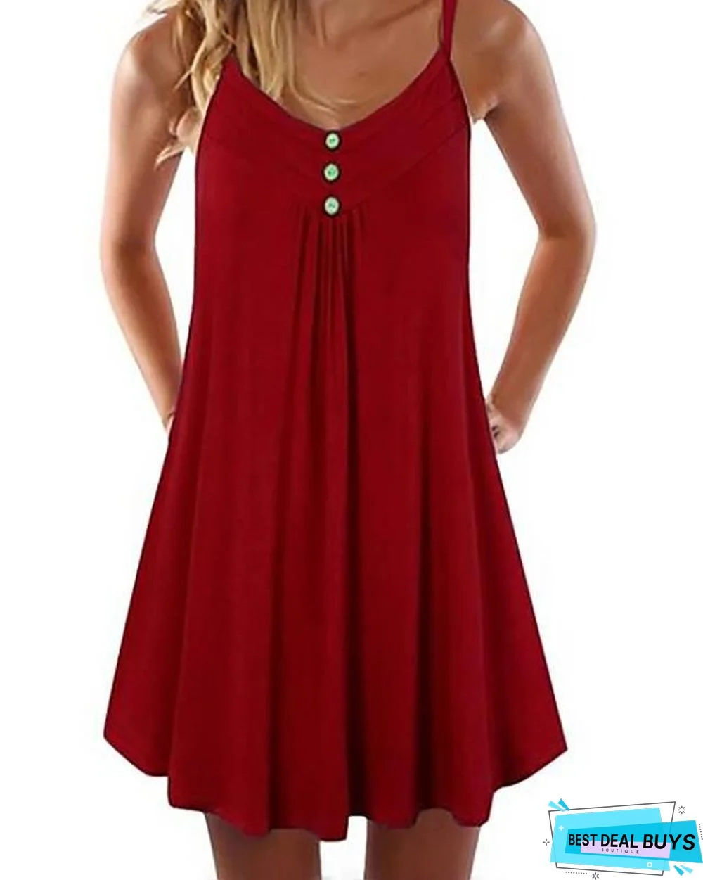 Women's Strap Dress Short Mini Dress - Sleeveless Solid Color Hot Black Purple Red-0218840 Black Dresses