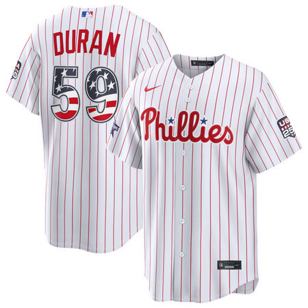 Men's Philadelphia Phillies #59 Jhoan Duran Nike White 2026 All-Star Edition Stars & Stripes Stadium Jersey
