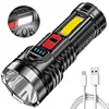 COB Flashlight IPX4 Waterproof Searchlight 4 Modes for Hiking Climbing Emergency