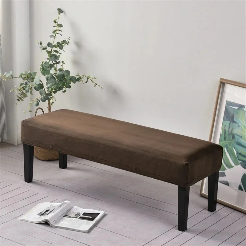 Sdrawing Bench Chair Cover Stretch Piano Stool Cover Long Ottoman Cover Solid Color Bench Slipcovers Changing Shoes Bedside Home