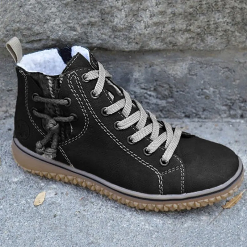 Breakj Breakj New Snow Boots Women's Flat And Martin Boots Zip-Up Cotton Boots Women's Cotton Shoes