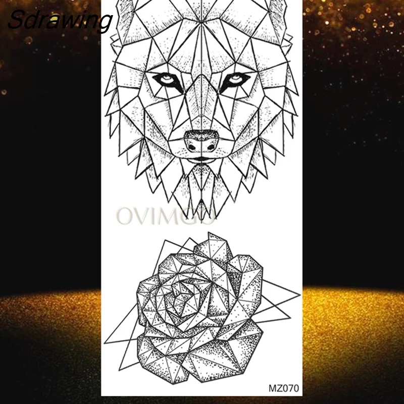 Sdrawing Temporary Tattoos Animals Body Armband Soldier Fake Tattoo Stickers Scorpion Wolf Deer Elk Eagle Bear Forearm Tatoo Decals