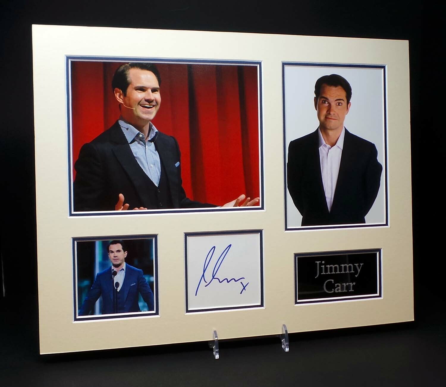 Jimmy CARR Signed Mounted 20x16 Photo Poster painting Display AFTAL RD COA 8 out of 10 Cats