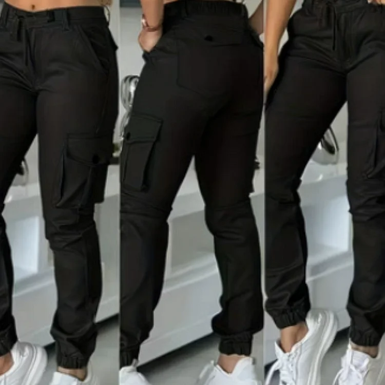 Pantaloni jogger cargo multitasche da donna