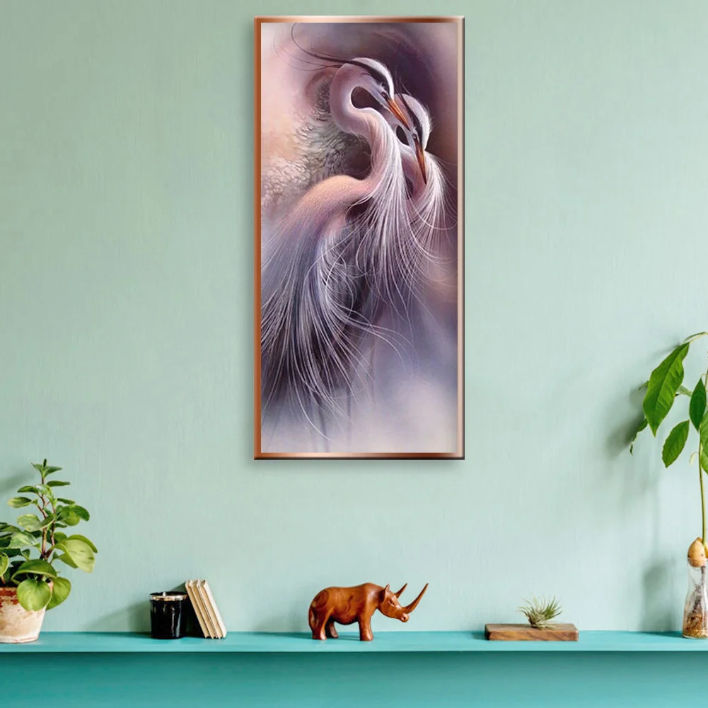Diamond Painting - Full Round Drill - Pink Heron Crown(40*80cm)