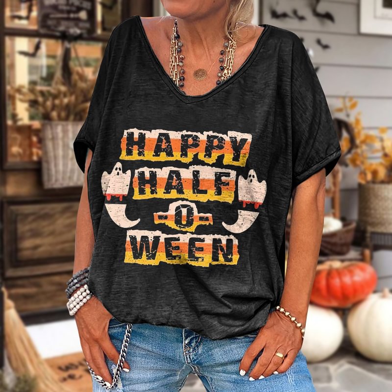 Happy Half O Ween  Printed T-shirt