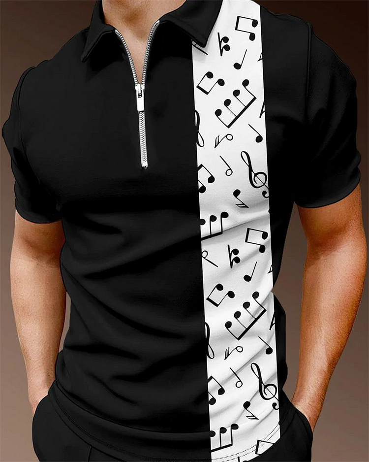 Men's casual printed polo shirt
