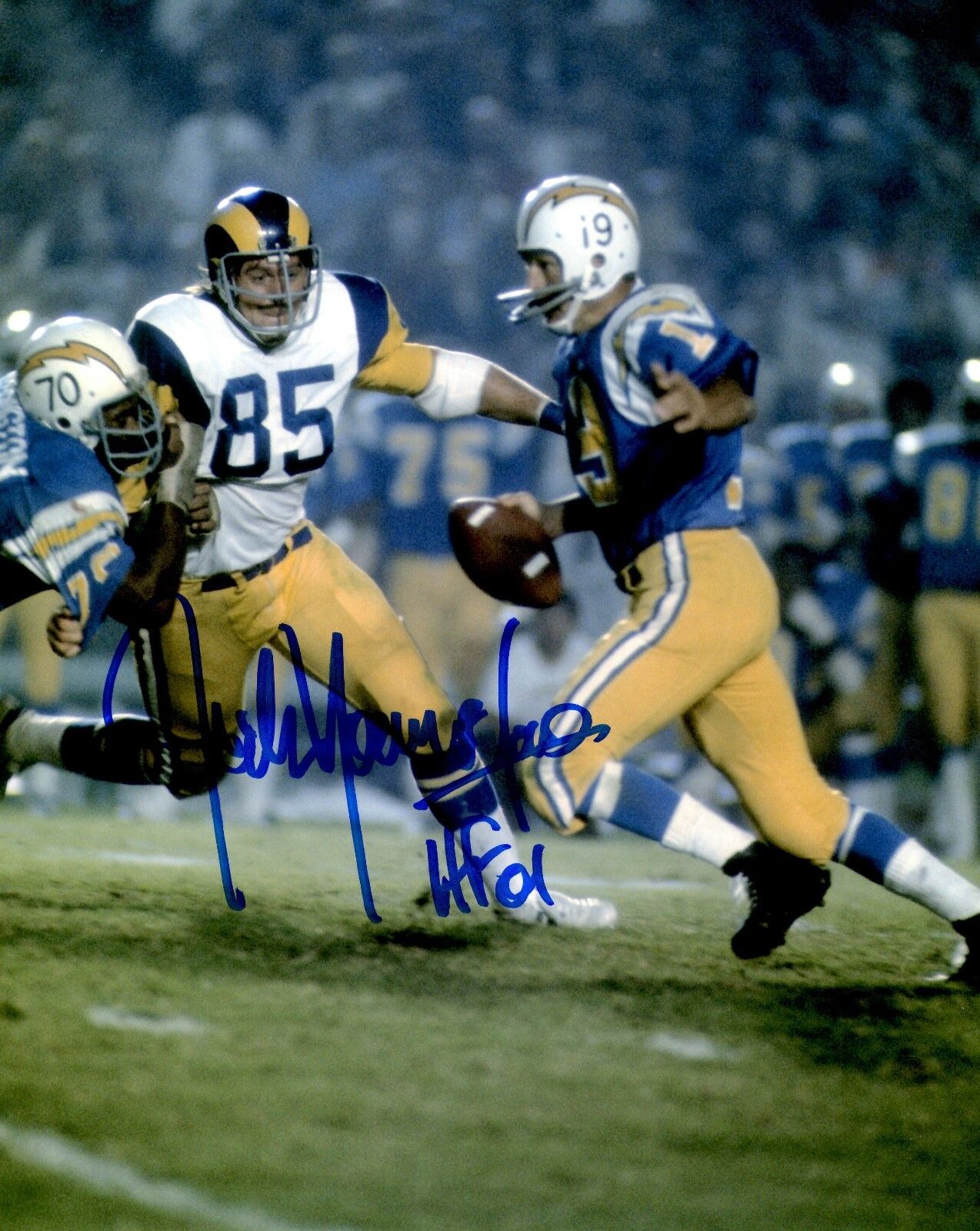 Autographed JACK YOUNGBLOOD HOF Los Angeles Rams 8x10 Photo Poster painting w/COA