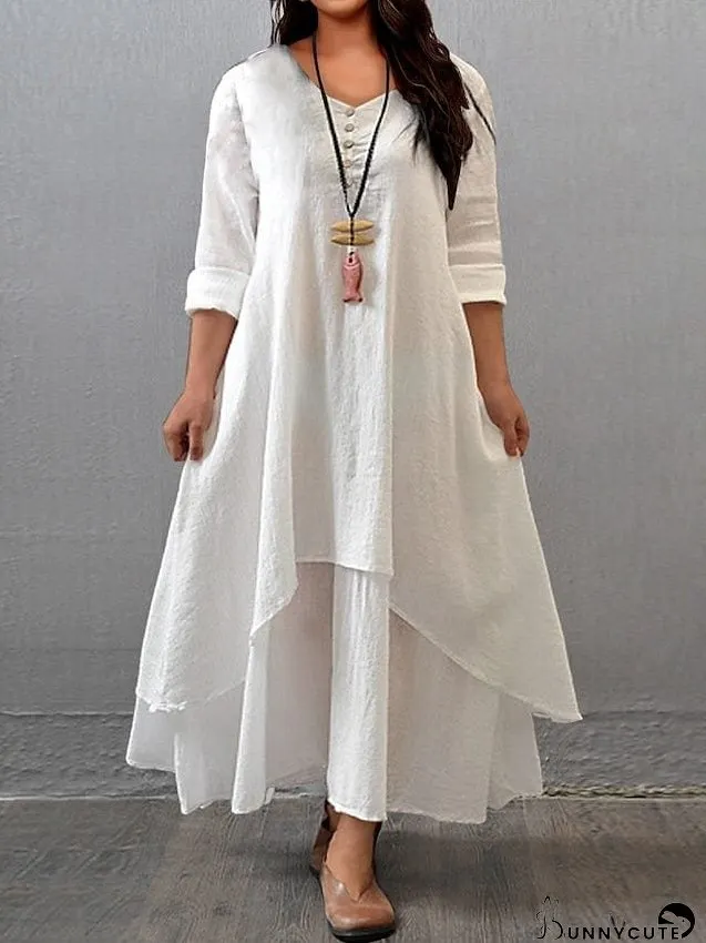 V-Neck Maxi Dress Plus Size