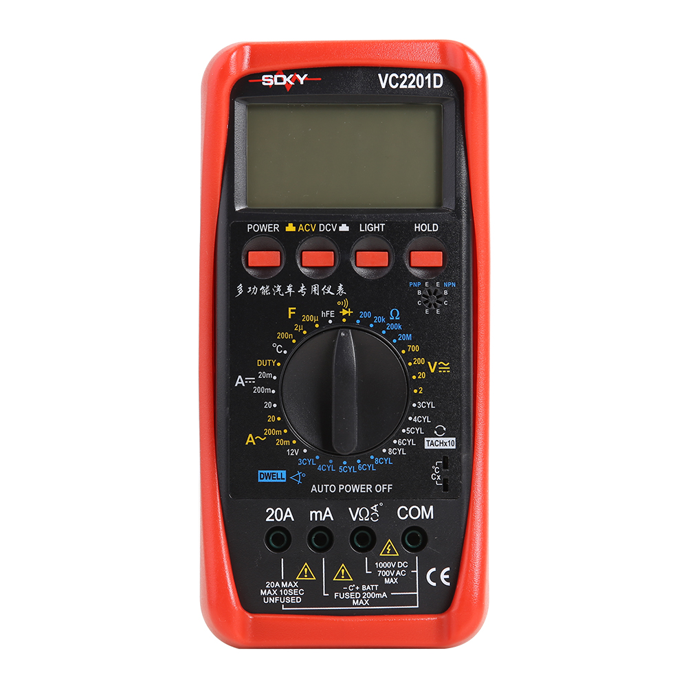 

VC2201D Car Tachometer Meter LCD Digital Multimeter Current Voltage Tester, 501 Original