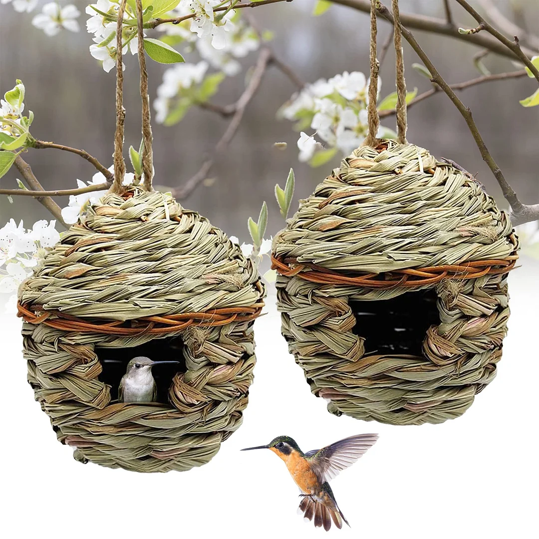 Grass Hand Woven Bird House For Outdoor Hanging