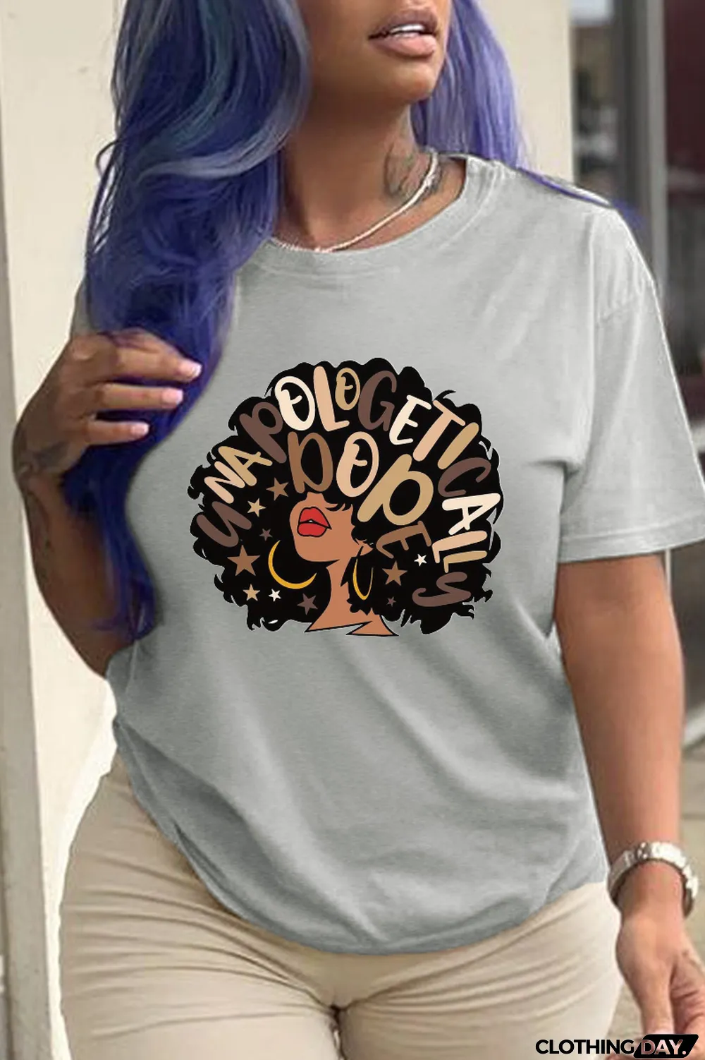 Red Daily Vintage Print Patchwork Letter O Neck T-Shirts