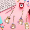 4Pcs Diamond Painting Double Sided Groundhog Keychain Pendant for Beginners