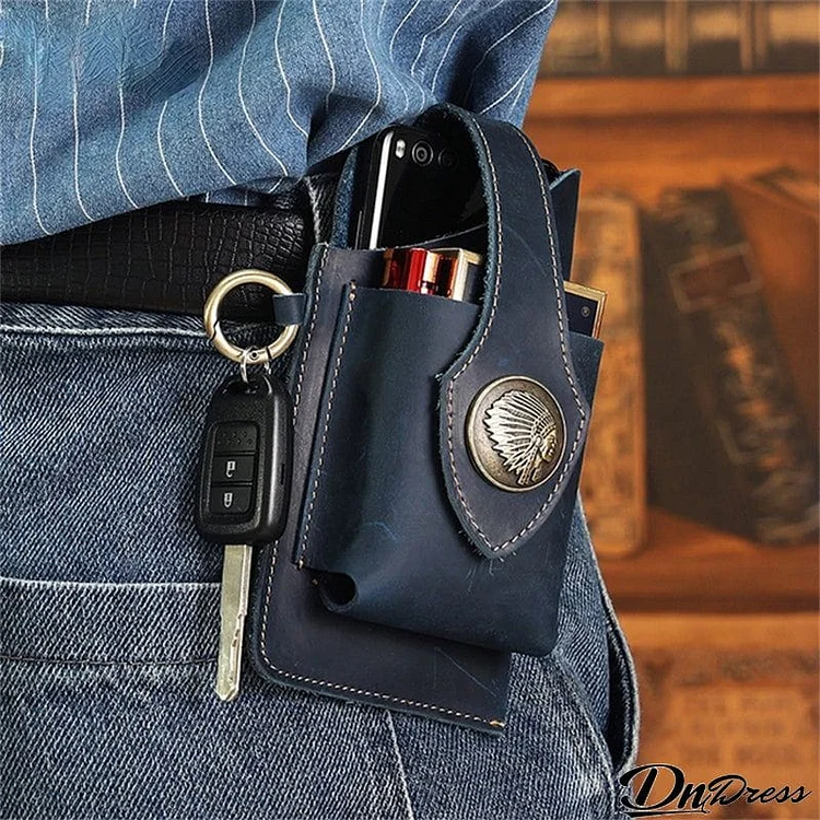 Men's Multifunctional Genuine Leather Outdoor Waist Belt Bags