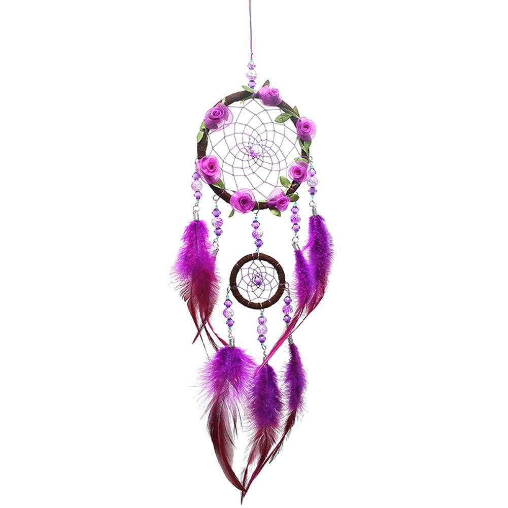 

Wisteria Flower Feathers Handmade Dreamcatcher Craft Dream Catcher Net Gift, 501 Original