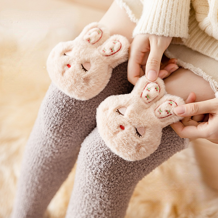 Japanese Kawaii Bunny Fleece Over Knee Socks SS2242