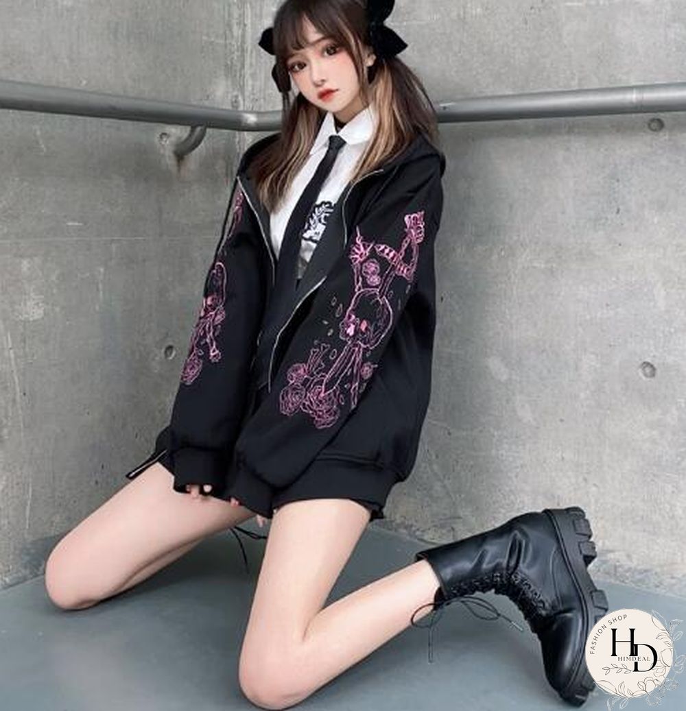 New arrival Hot Sale Autumn Winter Women Japanese Harajuku Preppy Style embroidered loose Baseball Long Sleeve Fashion Coat