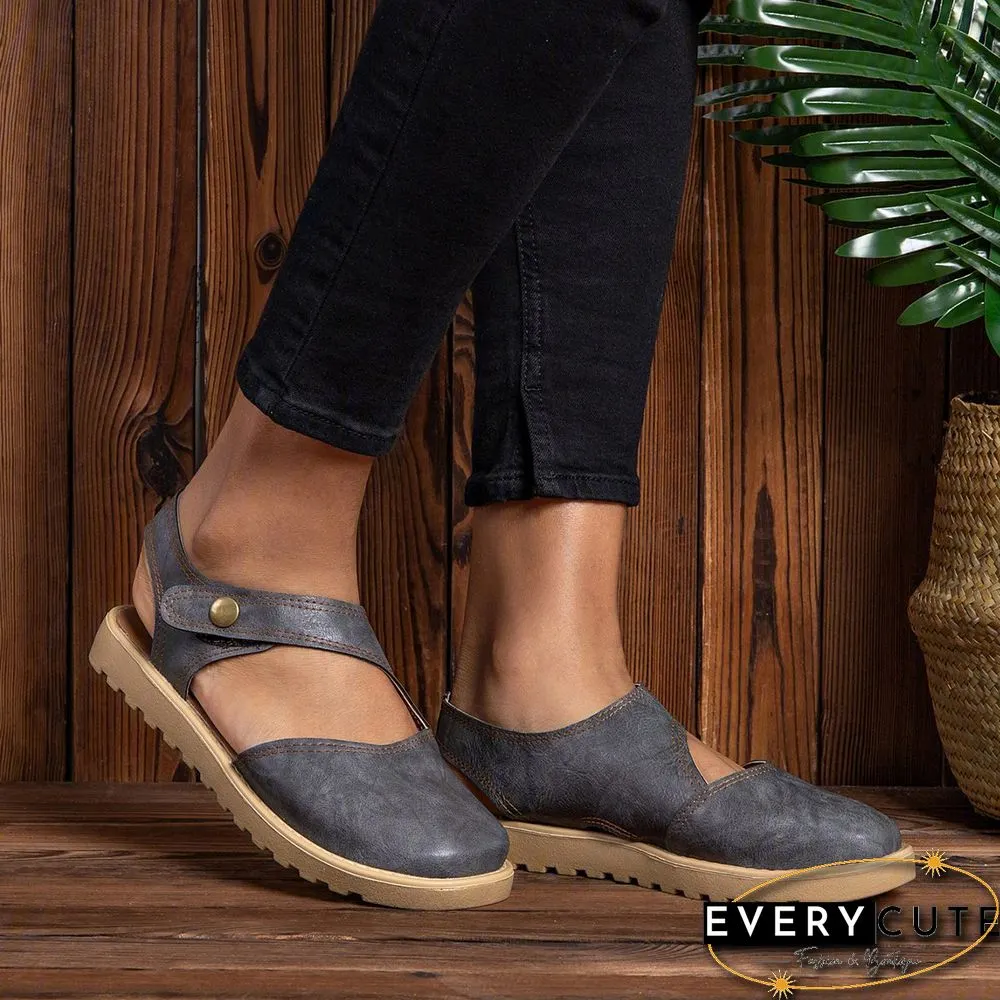 Vintage Flat Heel Magic Tape Loafers