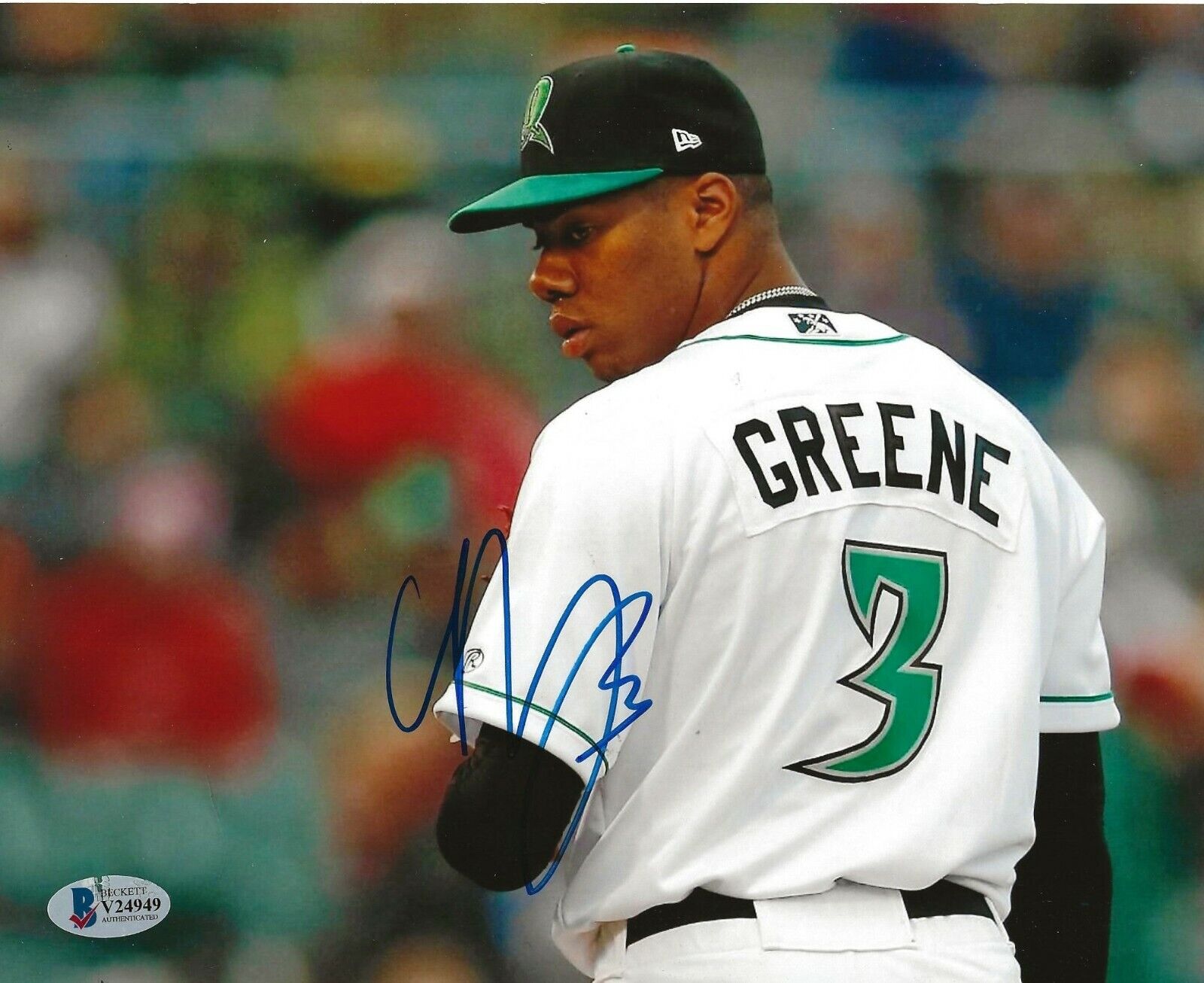 Hunter Greene Cincinnati Reds signed baseball 8x10 Photo Poster painting autographed BAS Beckett