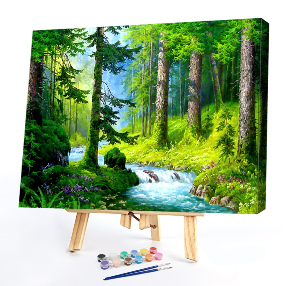 

40*50CM Paint By Numbers-Forest Stream, 501 Original