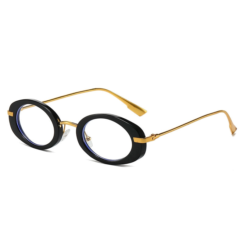 Casual Solid Color Leopard Pc Oval Frame Full Frame Women’s Sunglasses