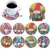8Pcs Goblin DIY Wood Diamond Painting Coasters Kit with Round Base