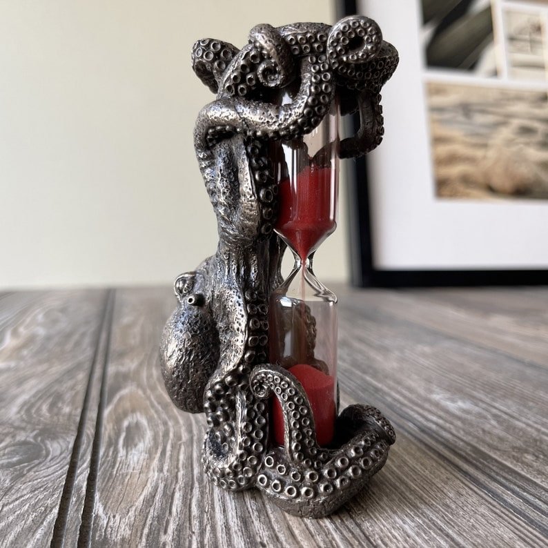 ⏳2023 New Year Sale🎁Handmade Octopus Sand Timer Hourglass Decor