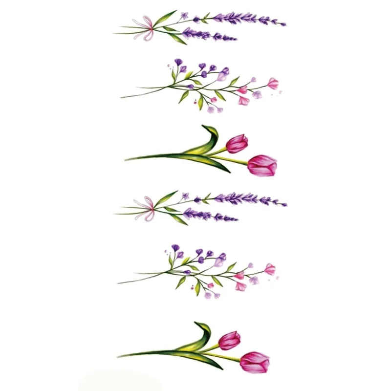 Waterproof Temporary Tattoo Stickers Black Somnus Flower Plant Small Size Tatto Flash Tatoo Fake Tattoos for Man Kid Girl Women