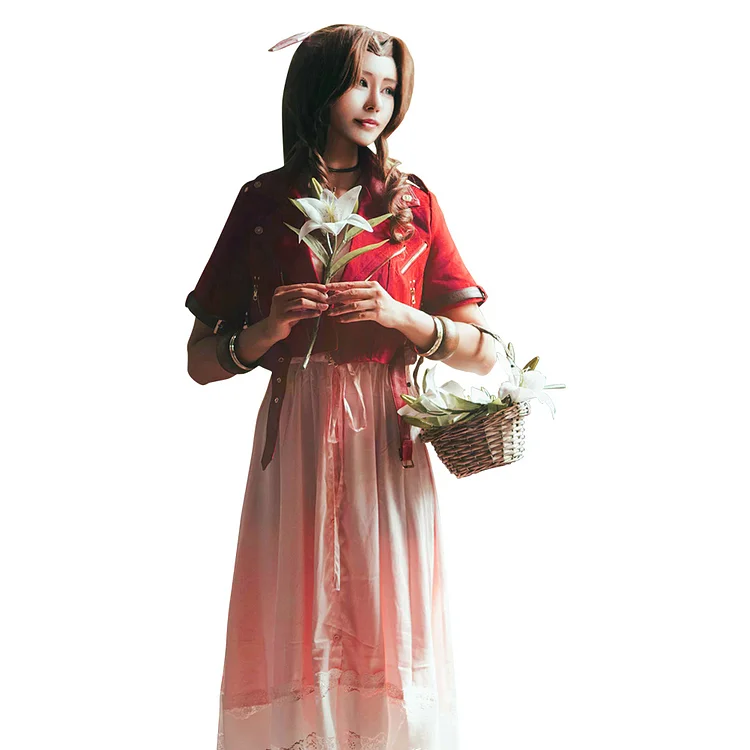 Final Fantasy VII Remake Aerith Gainsborough Cosplay Costume Halloween Carnival Suit