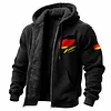 Men's Vintage German Flag Fleece Pocket Full Zip Long Sleeve Hoodie Jacket by Inlyline