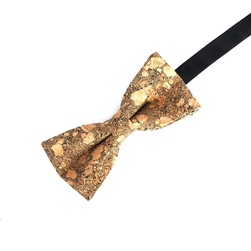 New Bow Tie Male Cork Bow Ties Creative Wood Grain Bow Tie Wedding Groom Host Bowtie Gifts for Men Business Men's Accessories