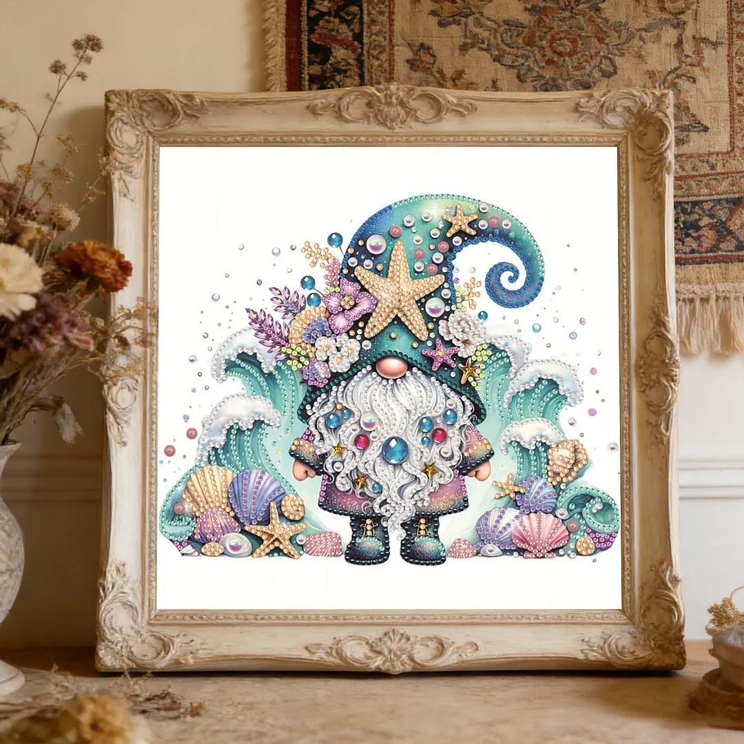 Sea Goblin Special Shaped 5D DIY Partial Drill Diamonds Dots Gem Art Kits 11.81 X11.81inch Diamond Dots Paintings Diamonds Paintings Gem Art for Adults Beginners Home Decor