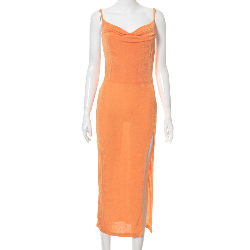 Dress Women Summer Solid Color Sleeveless Tall Waist Condole Belt Long Dresses Casual Vestidos Dropshipping SHLJQ21DS439 | Gamezelite