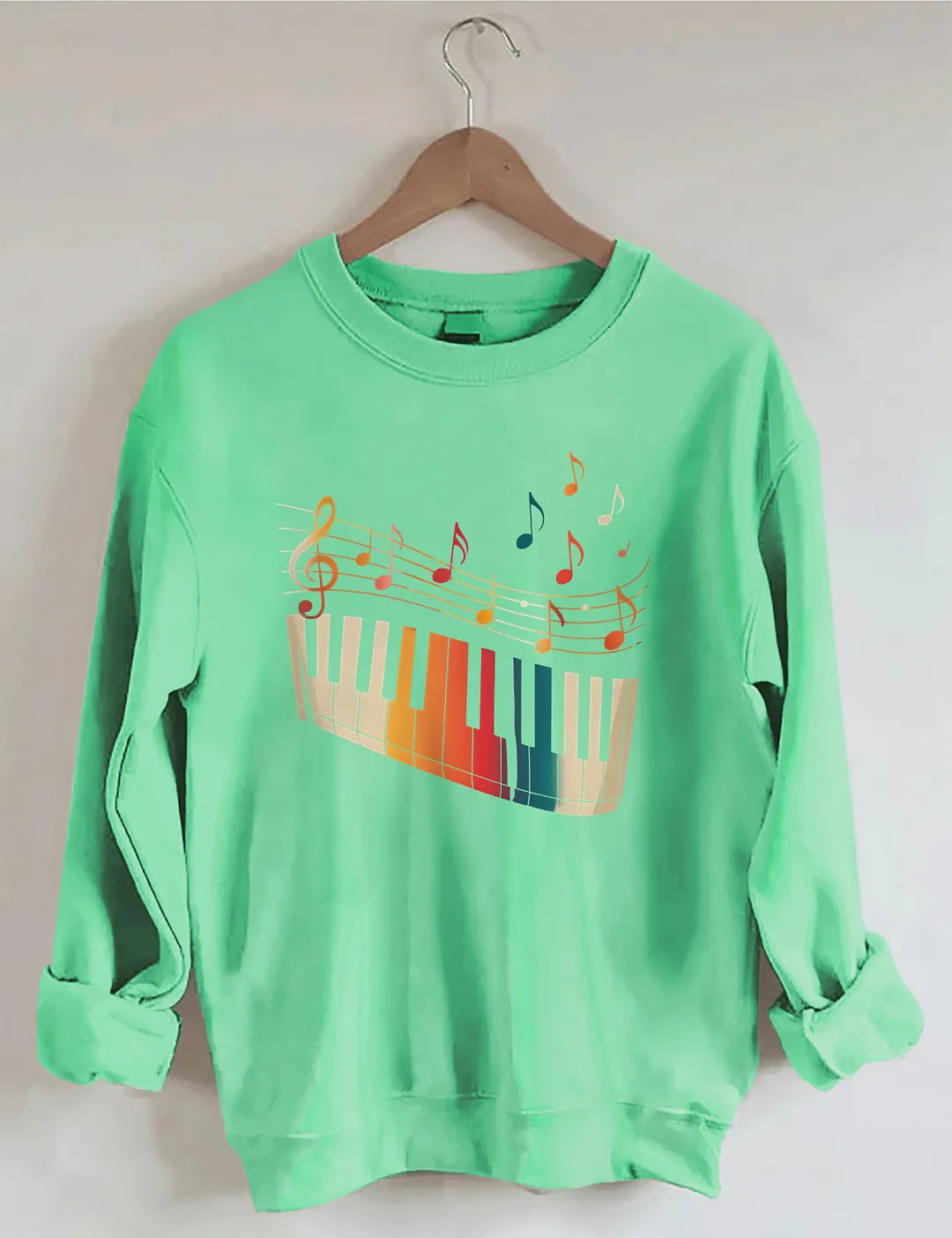 Colorful Piano Keyboard Music Sweatshirt