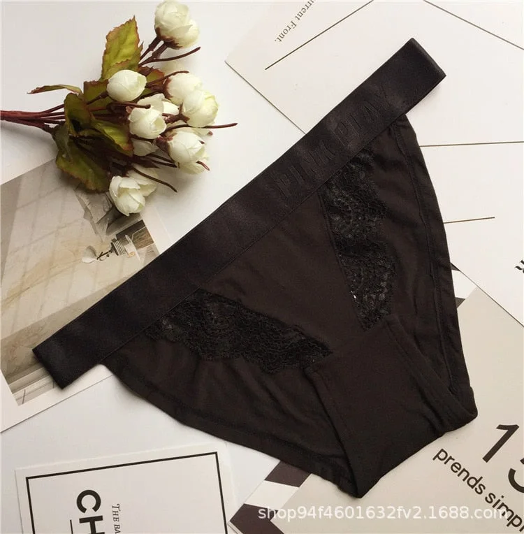 Underwear Female Sexy Lace Panties Seamless Women's Briefs Low Waist Sexy Underpants Women's Solid Color Panties Ladies Lingerie