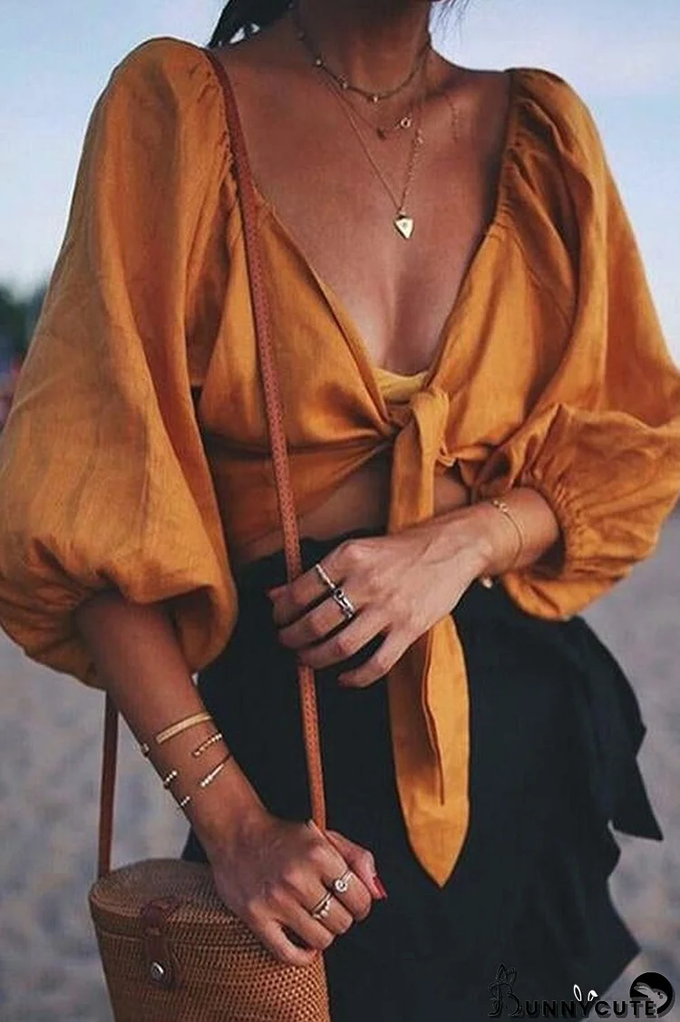 In the Breeze Puff Sleeve Crop Top