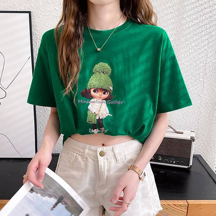 Casual Cartoon T-shirt QueenFunky